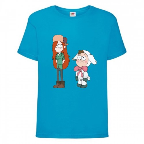 Футболка детская Гравити Фолз Венди и Диппер 2 (Gravity Falls Vendy and Dipper 2) синяя (GF blu-3) 116 см Футболка детская Гравити Фолз Венди и Диппер 2 (Gravity Falls Vendy and Dipper 2) синяя (GF blu-3) 116 см