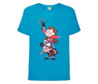 Футболка детская Гравити Фолз Мэйб и Диппер 4 (Gravity Falls Mayb and Dipper 4) синяя (GF  blu-6) 104 см