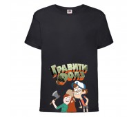 Футболка детская Гравити Фолз Венди и Диппер (Gravity Falls Vendy and Dipper) черная (GF blc-2) 152 см Футболка детская Гравити Фолз Венди и Диппер (Gravity Falls Vendy and Dipper) черная (GF blc-2) 152 см