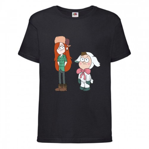 Футболка детская Гравити Фолз Венди и Диппер 2 (Gravity Falls Vendy and Dipper 2) черная (GF blc-3) 116 см Футболка детская Гравити Фолз Венди и Диппер 2 (Gravity Falls Vendy and Dipper 2) черная (GF blc-3) 116 см