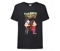 Футболка детская Гравити Фолз Мэйб и Диппер 6 (Gravity Falls Mayb and Dipper 6) черная (GF  blc-9) 104 см