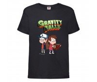 Футболка детская Гравити Фолз Мэйб и Диппер 7 (Gravity Falls Mayb and Dipper 7) черная (GF  blc-01) 152 см