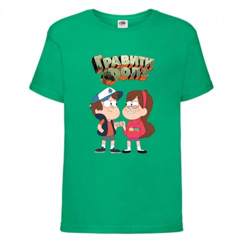 Футболка детская Гравити Фолз Мэйб и Диппер 3 (Gravity Falls Mayb and Dipper 3) зеленая (GF grn-5) 116 см Футболка детская Гравити Фолз Мэйб и Диппер 3 (Gravity Falls Mayb and Dipper 3) зеленая (GF grn-5) 116 см