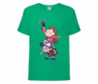 Футболка детская Гравити Фолз Мэйб и Диппер 4 (Gravity Falls Mayb and Dipper 4) зеленая (GF  grn-6) 104 см