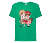 Футболка детская Гравити Фолз Мэйб и Диппер 5 (Gravity Falls Mayb and Dipper 5) зеленая (GF grn-7) 104 см Футболка детская Гравити Фолз Мэйб и Диппер 5 (Gravity Falls Mayb and Dipper 5) зеленая (GF grn-7) 104 см