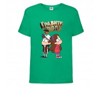Футболка детская Гравити Фолз Мэйб и Диппер 6 (Gravity Falls Mayb and Dipper 6) зеленая (GF grn-8) 104 см Футболка детская Гравити Фолз Мэйб и Диппер 6 (Gravity Falls Mayb and Dipper 6) зеленая (GF grn-8) 104 см