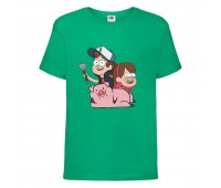 Футболка детская Гравити Фолз Мэйб и Диппер 10 (Gravity Falls Mayb and Dipper 10) зеленая (GF grn-03) 164 см Футболка детская Гравити Фолз Мэйб и Диппер 10 (Gravity Falls Mayb and Dipper 10) зеленая (GF grn-03) 164 см