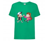 Футболка детская Гравити Фолз Мэйб и Диппер 11 (Gravity Falls Mayb and Dipper 11) зеленая (GF grn-04) 152 см Футболка детская Гравити Фолз Мэйб и Диппер 11 (Gravity Falls Mayb and Dipper 11) зеленая (GF grn-04) 152 см