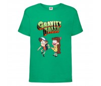 Футболка детская Гравити Фолз Мэйб и Диппер 12 (Gravity Falls Mayb and Dipper 12) зеленая (GF grn-05) 140 см Футболка детская Гравити Фолз Мэйб и Диппер 12 (Gravity Falls Mayb and Dipper 12) зеленая (GF grn-05) 140 см