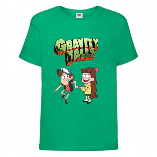 Футболка детская Гравити Фолз Мэйб и Диппер 12 (Gravity Falls Mayb and Dipper 12) зеленая (GF grn-05) 140 см Футболка детская Гравити Фолз Мэйб и Диппер 12 (Gravity Falls Mayb and Dipper 12) зеленая (GF grn-05) 140 см