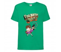 Футболка детская Гравити Фолз Мэйбл стреляет (Gravity Falls Maybl) зеленая (GF grn-08) 104 см Футболка детская Гравити Фолз Мэйбл стреляет (Gravity Falls Maybl) зеленая (GF grn-08) 104 см