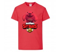 Футболка детская Бравл Старс Медведь Ниты (Brawl Stars Nitas Bear) красная (BS read-4) 104 см