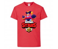 Футболка детская Бравл Старс Вольт (Brawl Stars Volt) красная (BS read-01) 104 см