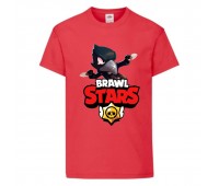 Футболка детская Бравл Старс Ворон (Brawl Stars Voron) красная (BS read-02) 104 см