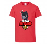 Футболка детская Бравл Старс  Ворон (Brawl Stars Voron) красная (BS read-03) 104 см