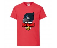 Футболка детская Бравл Старс Ворон (Brawl Stars Voron) красная (BS read-04) 104 см
