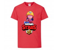 Футболка детская Бравл Старс Джеки (Brawl Stars Jeky) красная (BS read-08) 104 см