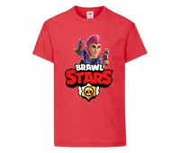 Футболка детская Бравл Старс Кольт (Brawl Stars Colt) красная (BS read-001) рост 104 см