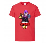 Футболка детская Бравл Старс Мортис 2 (Brawl Stars Colt) красная (BS read-004) 104 см