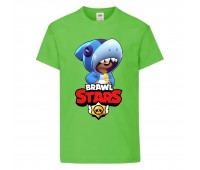 Футболка детская Бравл Старс Лион Акула (Brawl Stars Shark) светлозеленый (BS ligr-8) 152 см