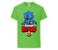 Футболка детская Бравл Старс Оборотень (Brawl Stars Wolf) светлозеленый (BS ligr-05) 116 см
