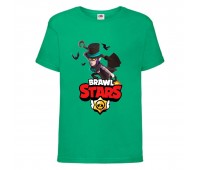 Футболка детская Бравл Старс Мортис 2 (Brawl Stars Mortis 2) зеленая (BS grn-1) 104 см