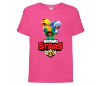 Футболка детская Бравл Старс Три Лиона (Brawl Stars 3 Lion) розовая (BS pinc-6) 104 см