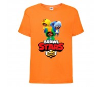 Футболка детская Бравл Старс Три Лиона (Brawl Stars 3 Lion) оранжевый (BS or-7) 104 см
