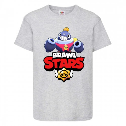Футболка детская Бравл Старс Тик (Brawl Stars TIK) серая (BS gr-6) 104 см Футболка детская Бравл Старс Тик (Brawl Stars TIK) серая (BS gr-6) 104 см