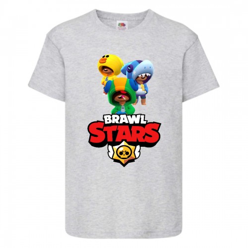 Футболка детская Бравл Старс Три Лиона (Brawl Stars 3 Lion) серая (BS gr-7) 104 см Футболка детская Бравл Старс Три Лиона (Brawl Stars 3 Lion) серая (BS gr-7) 104 см