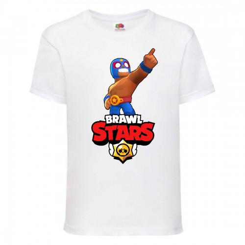 Футболка детская Бравл Старс Эль Примо (Brawl Stars El Primo) белая (BS ElPr wh-2) 128 см Футболка детская Бравл Старс Эль Примо (Brawl Stars El Primo) белая (BS ElPr wh-2) 128 см