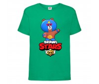 Футболка детская Бравл Старс Эль Браун (Brawl Stars El Brown) зеленая (BS ElBro grn-1) 152 см