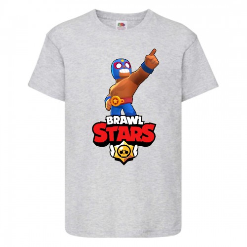 Футболка детская Бравл Старс Эль Примо (Brawl Stars El Primo) серая (BS ElPr gr-2) 116 см Футболка детская Бравл Старс Эль Примо (Brawl Stars El Primo) серая (BS ElPr gr-2) 116 см