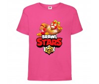 Футболка детская Бравл Старс Король Эль Примо (Brawl Stars El Primo King) розовая (BS ElKg pinc-3) 164 см
