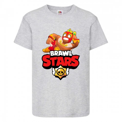 Футболка детская Бравл Старс Король Эль Примо (Brawl Stars El Primo King) серая (BS ElKg gr-3) 140 см Футболка детская Бравл Старс Король Эль Примо (Brawl Stars El Primo King) серая (BS ElKg gr-3) 140 см