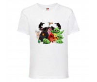 Футболка детская Энгри Бердс  (Angry Birds) белая (AB-allheroes-1 white) 152 см