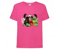 Футболка детская Энгри Бердс  (Angry Birds) розовая (AB-allheroes-1 pink) 104 см