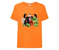 Футболка детская Энгри Бердс  (Angry Birds) оранжевая (AB-allheroes-1 orange) 104 см