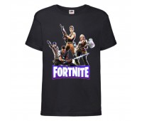 Футболка детская Фортнайт Heroes (Fortnite) черная  (FT-01) 116 см