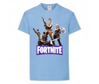 Футболка детская Фортнайт Heroes (Fortnite) светло голубая (FT-01) 164 см