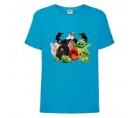 Футболка детская Энгри Бердс  (Angry Birds) голубая (AB-allheroes-1 blue) 104 см