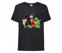 Футболка детская Энгри Бердс  (Angry Birds) черная (AB-allheroes-1 black ) 128 см