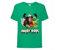 Футболка детская Энгри Бердс  (Angry Birds) зеленая (AB-allheroes-2 green) 164 см