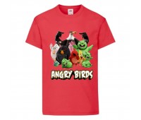 Футболка детская Энгри Бердс  (Angry Birds) красная (AB-allheroes-2 red) 164 см