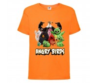 Футболка детская Энгри Бердс  (Angry Birds) оранжевая (AB-allheroes-2 orange) 152 см