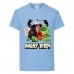 Футболка детская Энгри Бердс  (Angry Birds) светло-голубой (AB-allheroes-2 blue) 164 см