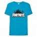 Футболка детская Фортнайт (Fortnite LOGO) голубая (FT-02) 104 см