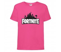 Футболка детская Фортнайт (Fortnite LOGO) розовая (FT-02) 152 см