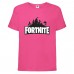 Футболка детская Фортнайт (Fortnite LOGO) розовая (FT-02) 128 см