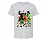 Футболка детская Энгри Бердс  (Angry Birds) серая (AB-allheroes-2 gray) 164 см